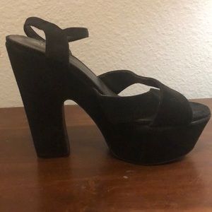 Aldo Black Suede Platforms